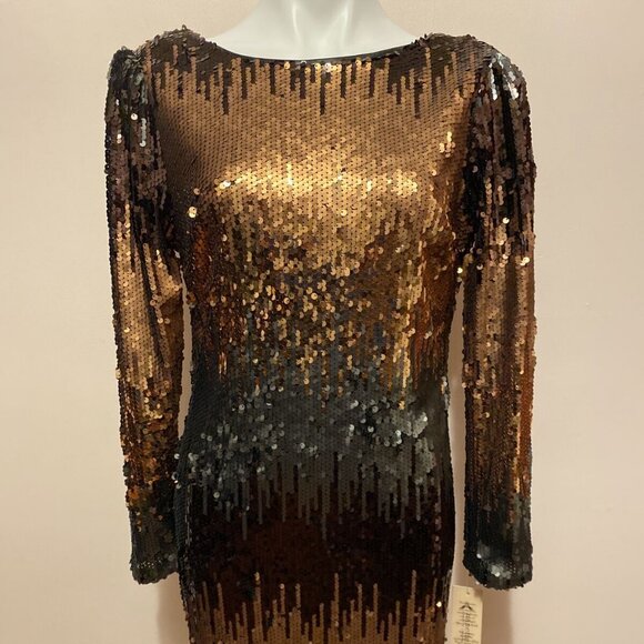 NWT NANETTE LEPORE SEQUIN OMBRÉ DRESS - Picture 2 of 7